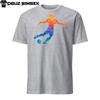 Abstract Colorful Silhouette Soccer Player T-Shirt Professional Sport Design Tee