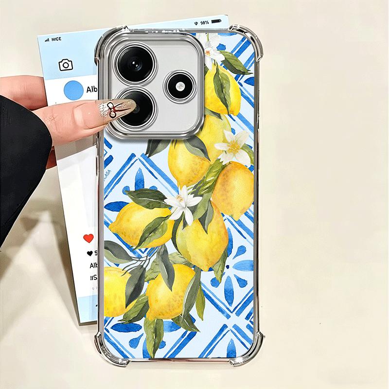 Summer Fruits Lemon Soft Phone Case For Xiaomi Poco X7 X8 Pro Max X6 X5 X3 F8 Ultra F7 M8 M7 M5S Redmi 15C 15A 15 14C 13C 12C 13