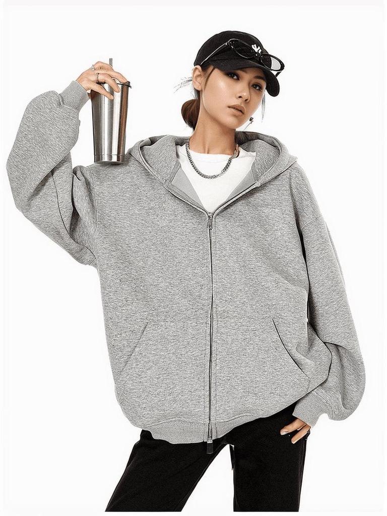 Trendy 2025 Classic Heavyweight Versatile Zip-Up Hoodie for Couples