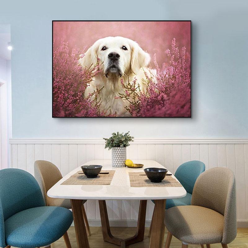 Dog DIY 5D Diamond Painting Dog Full Round Rhinestones Animal Diamond Embroidery Cross Stitch Kit Handmade Gift Home Decor