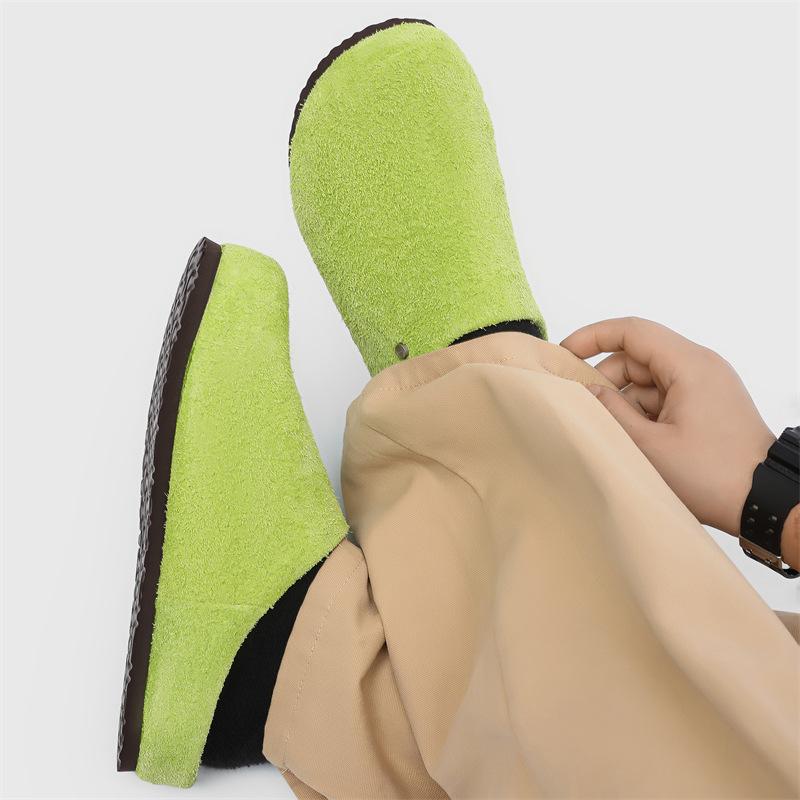 New spring and summer daily retro thick-soled outer wear Muller bag head half-tow Boken shoes 45370 apple green-K