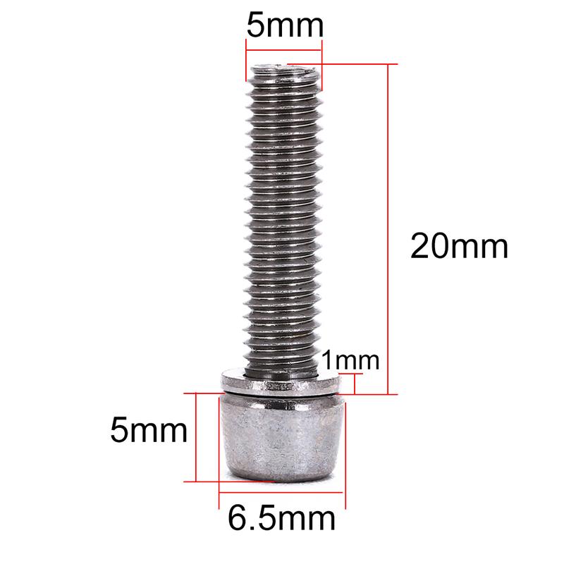 6Pcs Bicycle Headset Stem Cap Screw Steel Bicycle Seat Disc Bolt M5 * 20Mm