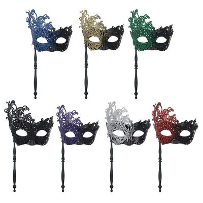Kamínky Krajka Maškarní masky s tyčkou Benátská párty maska Halloweenský kostým Mardi Gras maska pro ženy dívky