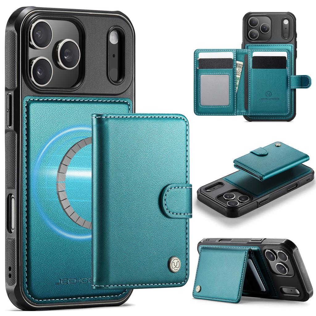 2 in 1 Detachable Cards Solt Business Magnetic Wallet Leather Case for iPhone 17 Pro Max 16 Plus 15 14 13 12 11 Book Stand Cover