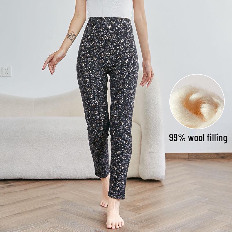 Damen Baumwollhose mit hohem Bund und Fleecefutter - Slim Fit, dick und warm für Herbst & Winter