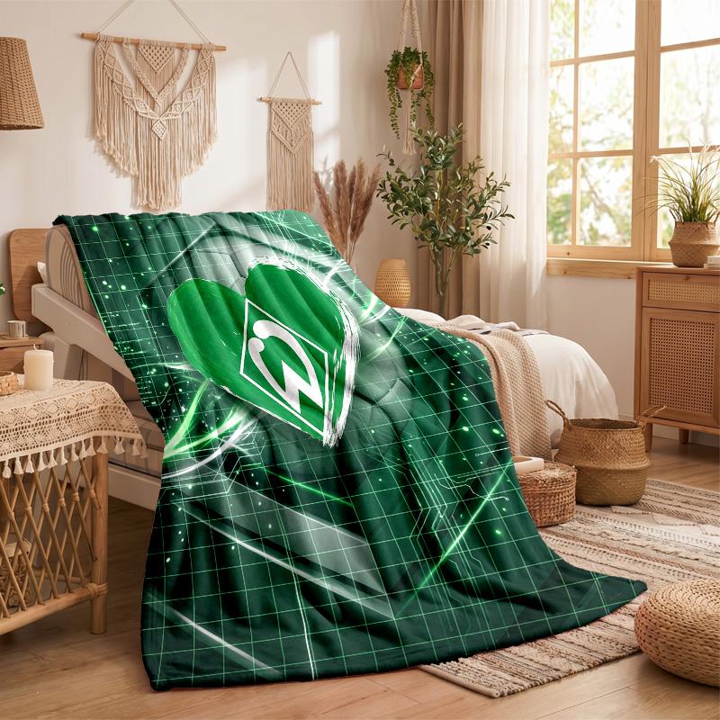 Coperta di Flanella con Stampa Calcio Werder Bremen Morbida Calda Coperta da Divano/Letto per Casa Ufficio Camera da Letto