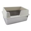 Stainless Steel Litter Pan Splash Proof Large Open Top High Side Litter Pan with Scoop