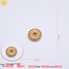 24K Gold Color Sunflower Polka Dot Flat Spacer Beads for DIY Jewelry.