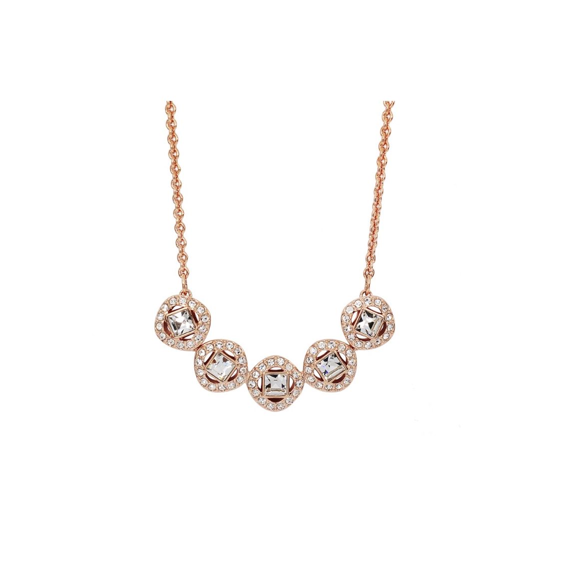 Swarovski Angelic Square Crystal Necklace Women necklace Rose-Gold 5351305 Rose Gold,F