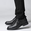 Men's Casual Business Crocodile Leather Shoes - Breathable Cowhide for Spring & Autumn