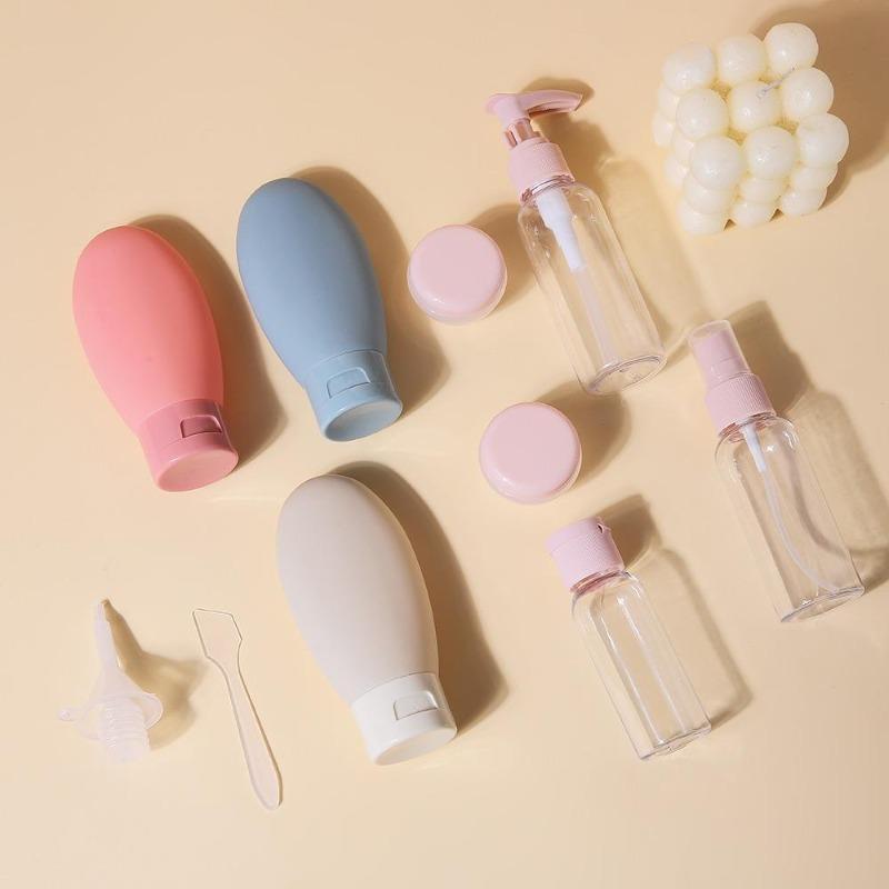 11pcs/set Travel Liquid Container Portable Tool Refillable Spray Lotion Shampoo Shower Tube Bottling Refill Cosmetic