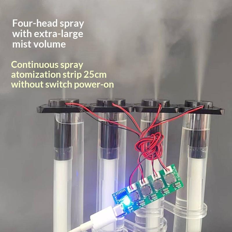1 Set Diy Ultrasonic Nebulizer Dc5V Unswitched 4 Spray Humidifier Module Atomization Control Board Type-C Interface