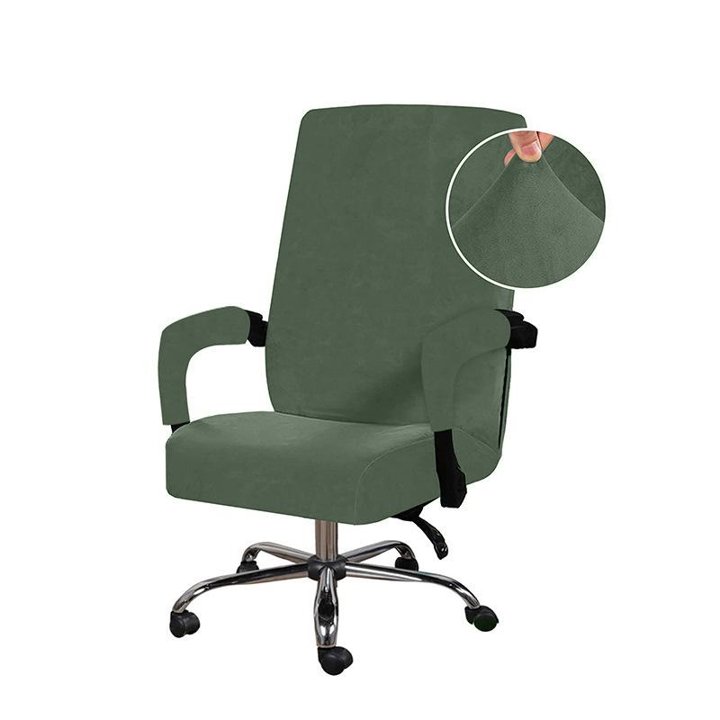 High-Quality Solid Silver Fox Velvet Office Computer Chair Cover: Wear-Resistant & Dustproof