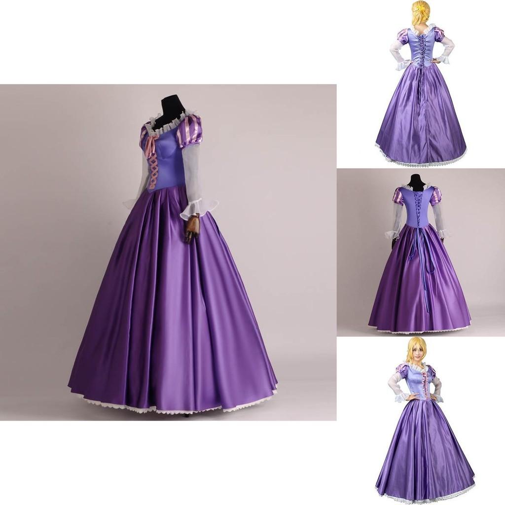Elegant Adult Rapunzel Fancy Women Dress Cosplay Costume For Halloween Parties