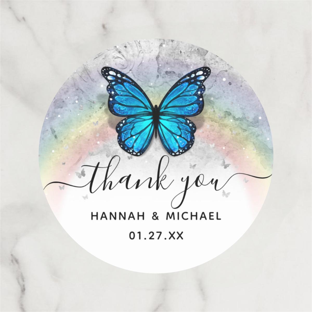 Customized wedding thank-you circular stickers Customized personalized thank-you gift labels are used for weddings, birthdays (as the picture,3cm-96pcs)