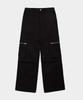 DREAMWORLD Zipper Pocket Wide Cargo Pants (Black)