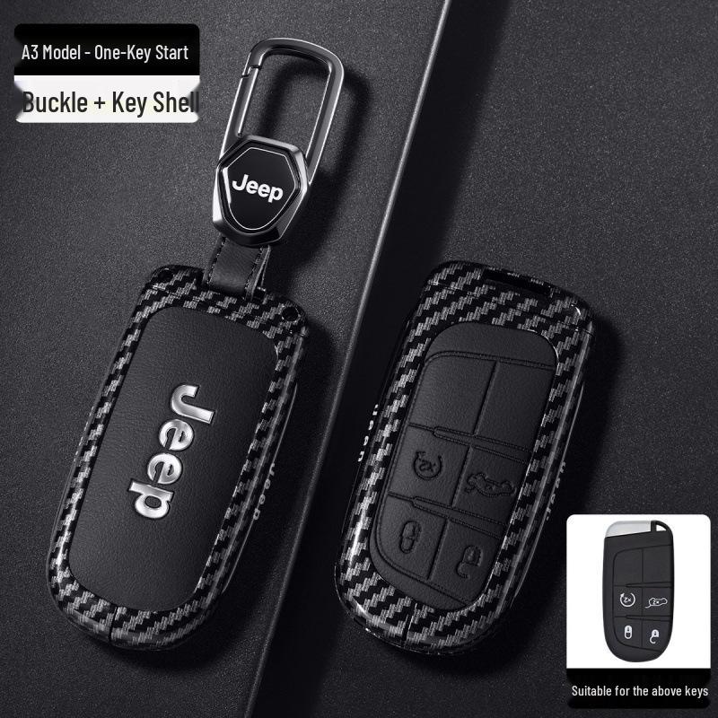 Compatible Jeep Key Case for Grand Cherokee, Renegade, Compass, Commander - Car Bag Buckle Shell