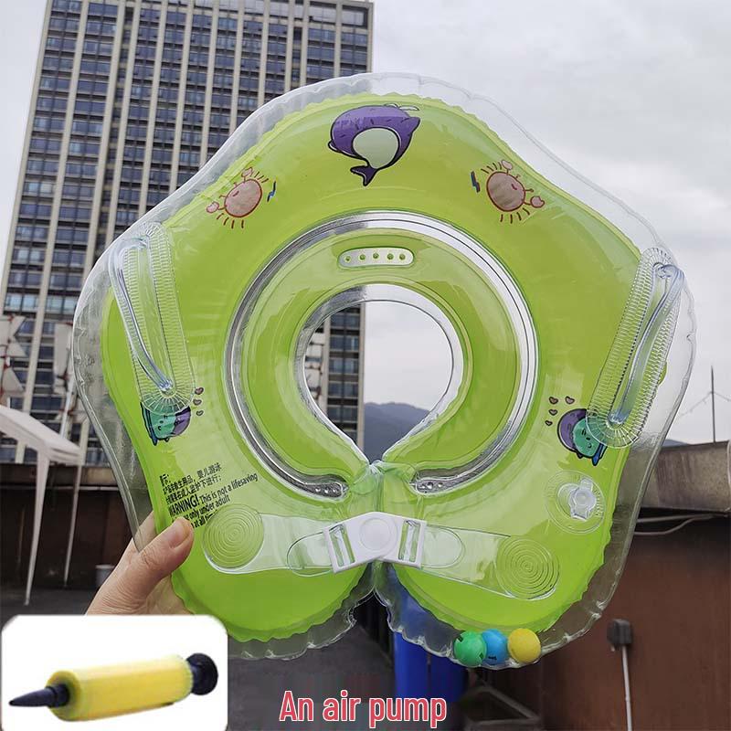 Adjustable Inflatable Baby Neck Swim Ring for Newborns with Double Airbag