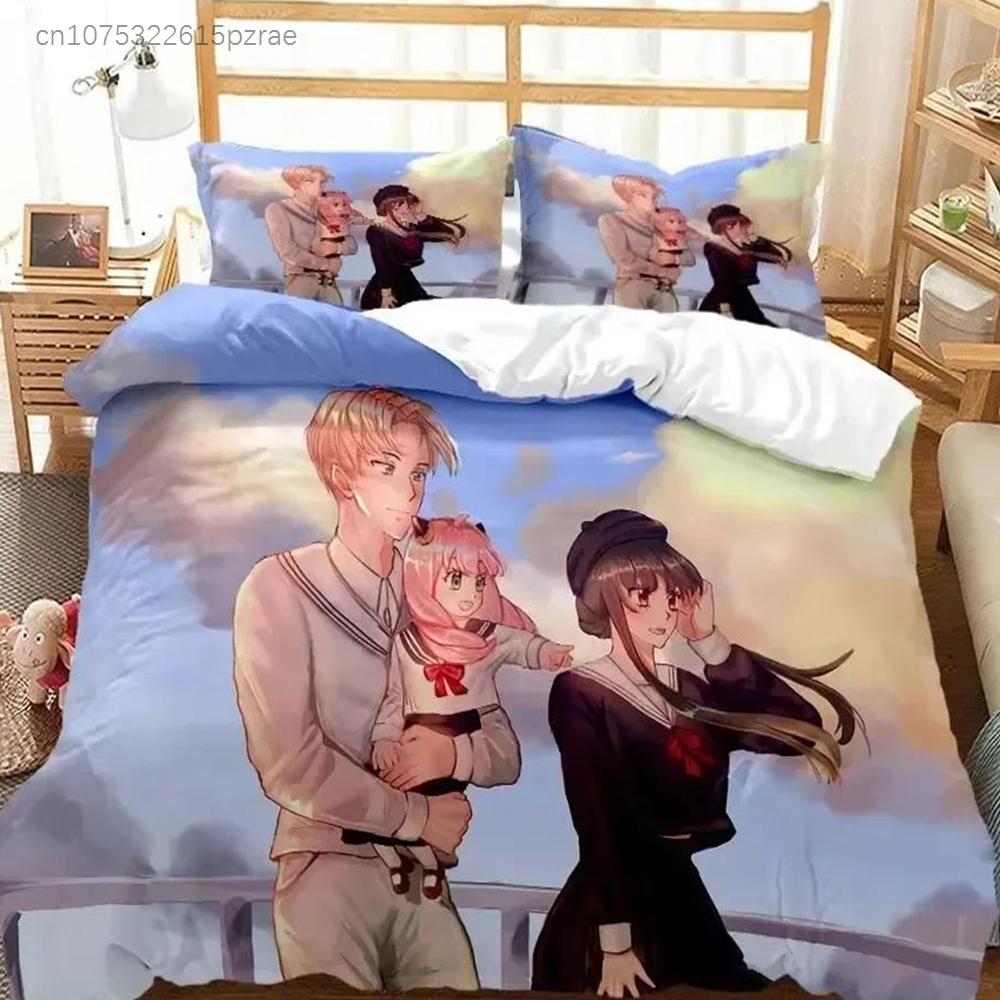 3D Print Anime Spy × Family Anya Bedding Se Bedroom Soft Modern Bedspreads Comefortable Duvet Cover Quilt Cover And Pillowcase