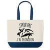 Shopping Bag - PLANETEE - I Can't Diving - Blue Background - Cotton - 40 X 45 Cm