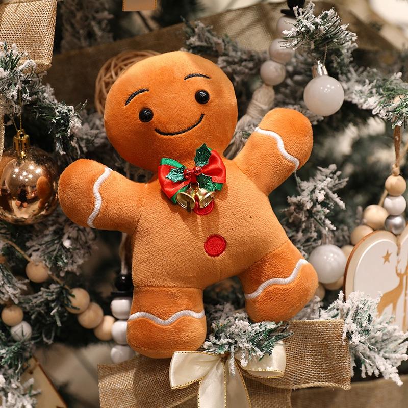 1Pc 20-30CM Lovely Christmas Series Dolls Elk Santa Claus Snowman Gingerbread Man Plush Toy Cute Christmas Tree Decor Gift