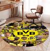 Borussia Dortmund Pattern Round Rug, Indoor/Outdoor Mat, for Picnic, Gameroom, Bedroom, Office, Living Room, Home Decor Carpet, Birthday Gift