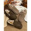 British style fringed woven beef anti-velvet surface autumn and winter new round head leather deep mouth fluffy Birkenstocks women