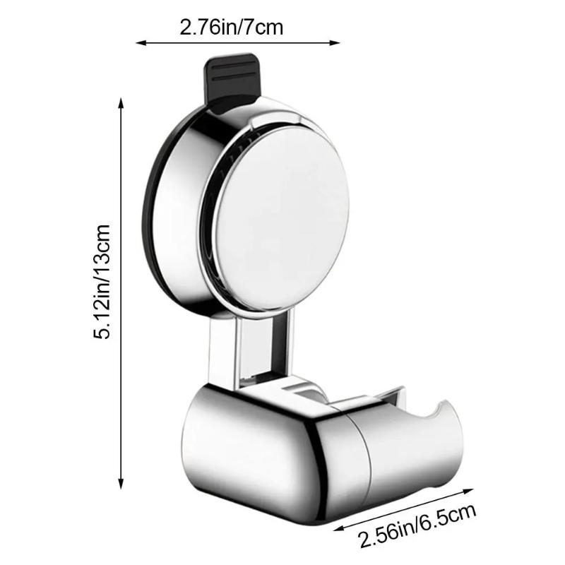 Wall-Mounted Suction Cup Shower Holder — Drill-Free, Adjustable Angle, No Adhesive Backing Required, Easy To Reposition.