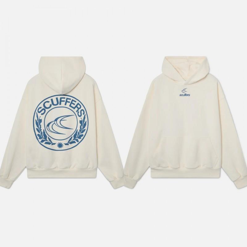 Unisex Oversized Hooded Sweatshirt With Letter Print Cotton Blend Loose Fit Fall Casual Wear