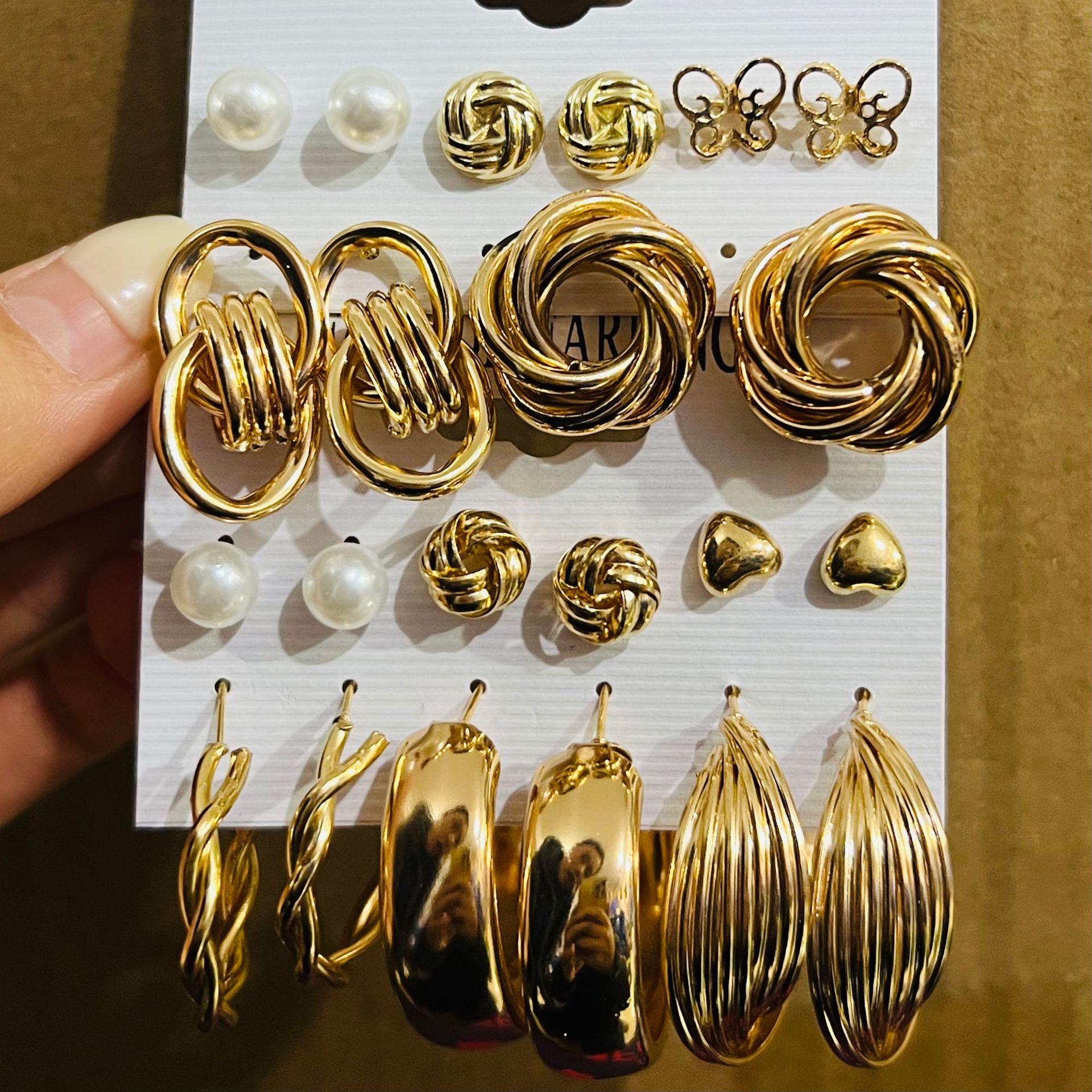 

Набор жемчужных серег XP17 - Модный и стильный Alloy