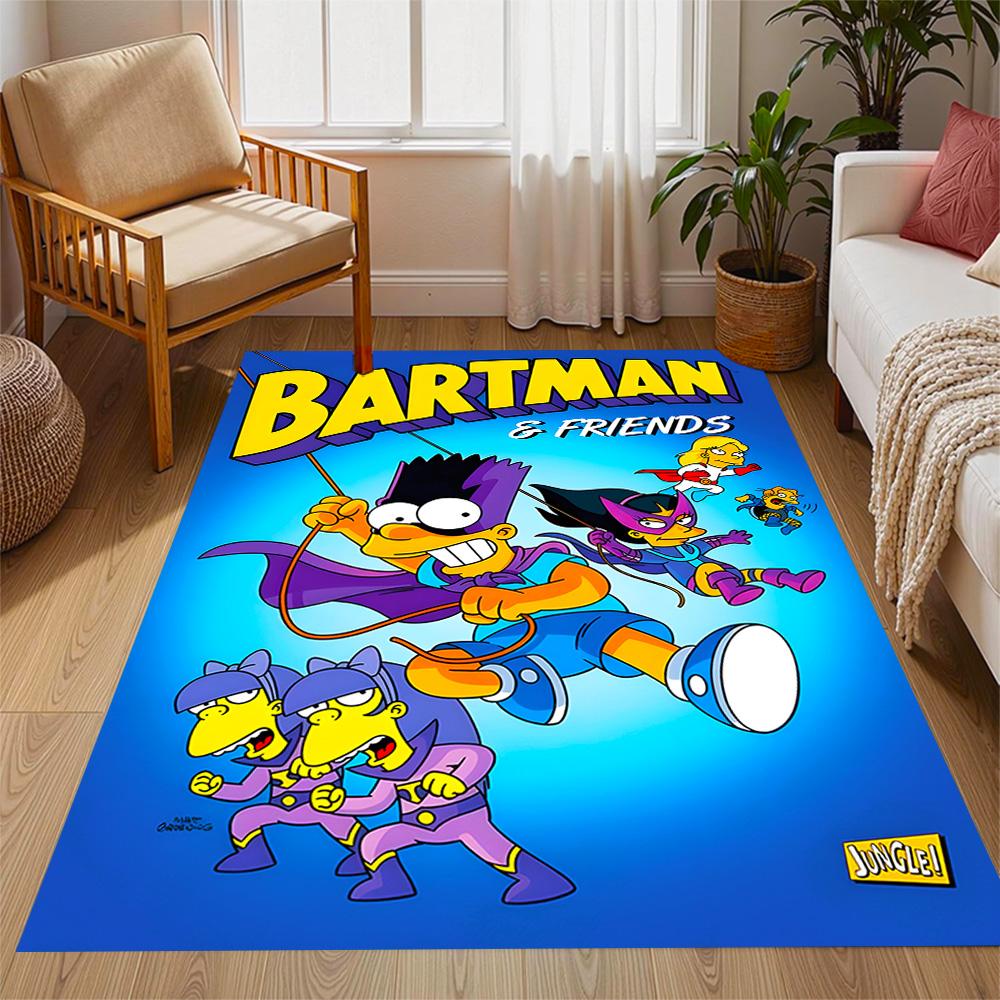 Simpsons Family Adventure Themed Anti-Slip Rugs - Polyester Home Decor, Suitable for Bedrooms, Living Rooms, Doorways, Studios, and Decorations
