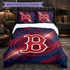 Boston Red Sox Pattern Microfiber 3Pcs Bedding Set Decor Duvet Cover Set For Bedroom Home Use
