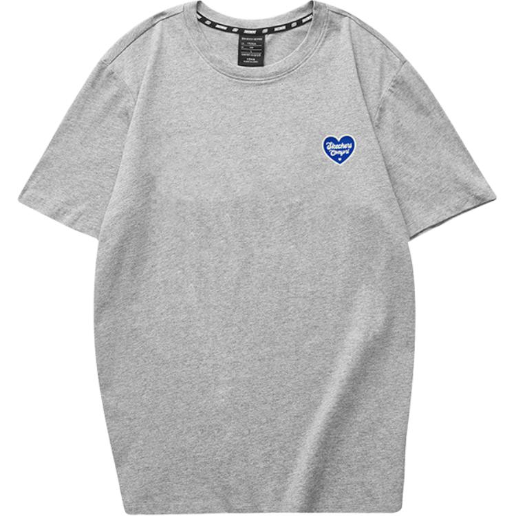 Skechers Comfortable Versatile Breathable Short Sleeve T-Shirt Unisex Tops Light-Gray FHL223U050-004F XL