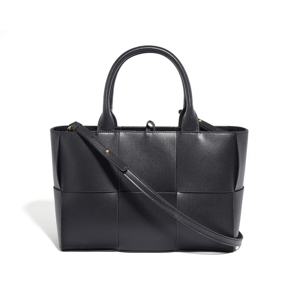 Leather Woven Tote Leather Simple and Versatile Mother-child Bag Commuting One-shoulder Crossbody Handbag