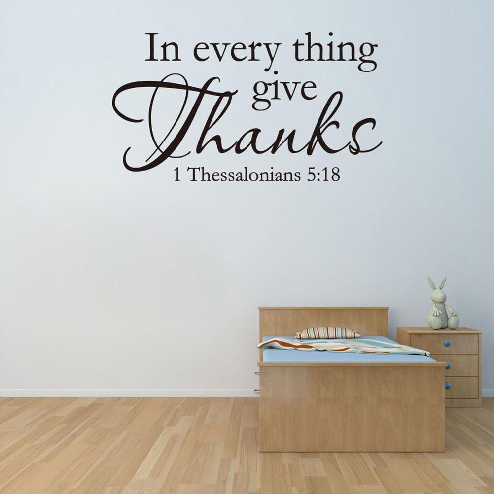 In Everything Wall Decal 1 Thessalonians 5 18 Bible Scripture Religious Wall Decor Quote For Home Wall Sticker Sayings