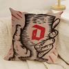 Cool D-Duvel Moortgat Brauerei 2 Kissenbezüge Natürlicher Leinen Doppelseitiger Druck Sofa Heimdekoration Kissenhülle