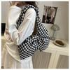 1Pc Summer Korean Retro Plaid Vest Bag Large Capacity Shoulder Bag Light Shopping Bag Versatile Canvas Bag Female Student