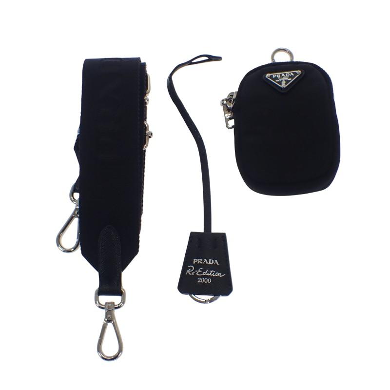 Prada 1BH046 Bolsa de Ombro preto/NERO Nylon/couro Mulheres