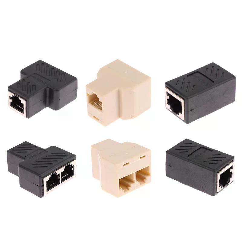 RJ45 8pin Connector 1 To 2 Way LAN Ethernet Cable Network Splitter Coupler RJ45 Cat5/Cate6 Interface Extender Adapter Connector