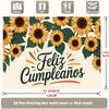 Party Backdrop Flat Spanish Sunflower Patterned Made Well Backgrounds Photo Booth Background Birthday Party Decor