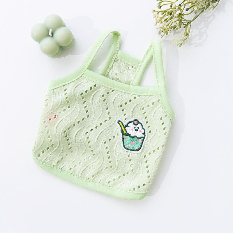Simple cat sling spring and summer breathable dog vest kitten into cat pup bipod pet clothes