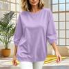 Women's Casual Three-Quarter Sleeve T-Shirt Top for Everyday Wear