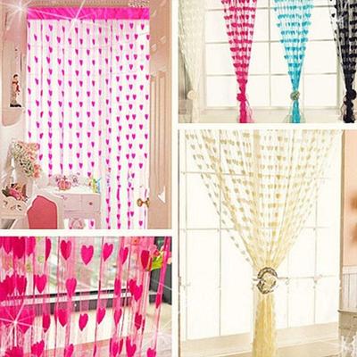 String Room Heart High Quality Loving Drapes Tassel Window Pattern Curtain