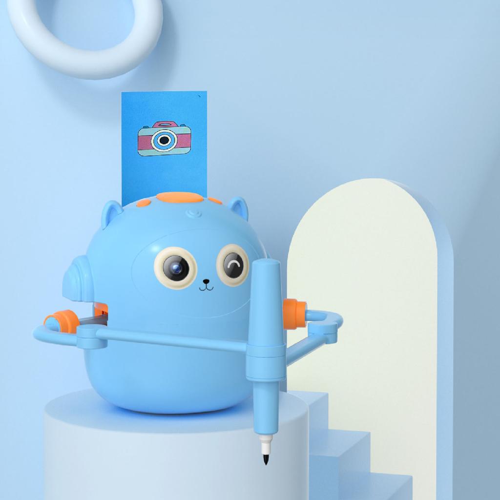 Intelligenter Zeichenroboter für Kinder, Lernroboter-Spielzeug zum interaktiven Malen, mit zwei Stiften, 100 Lernwortkarten, für Kinder 5 6 7 8 9