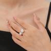 1pc Ins Style Minimalist Adjustable Open Ring with Faux Pearl, for Women
