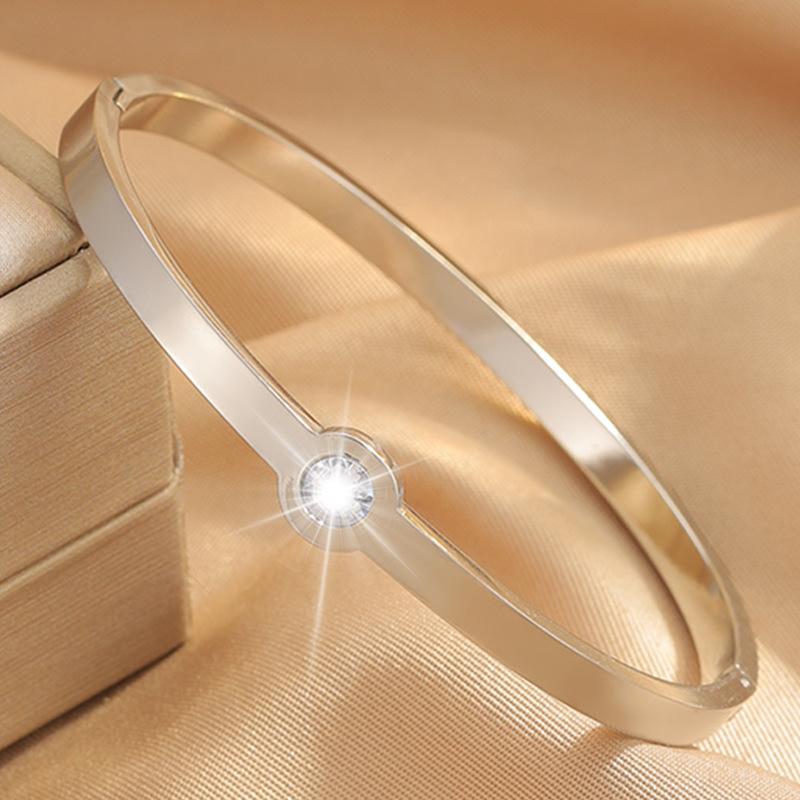 Couple Style Glossy Round Simple Fashion Versatile Bracelet 17CM