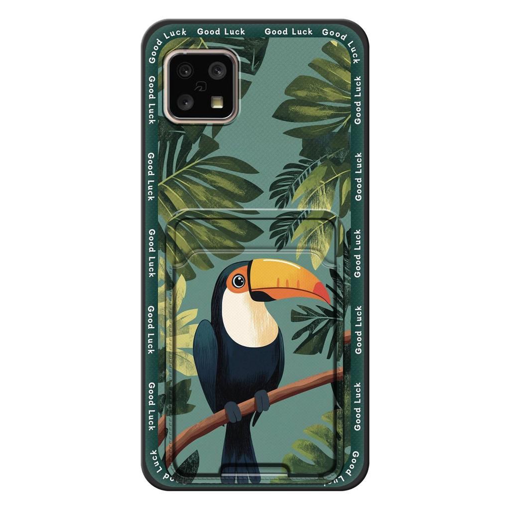 Silicone Cute Phone Case For Sharp Aquos Sense4 4G/Sense 5G Shockproof Back Cover Protective Durable Card Slot Graffiti