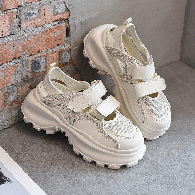 Dámské prodyšné duté tenisky Daddy 2025 Léto Nové síťované univerzální sportovní sandály s tlustou podrážkou na suchý zip Tide