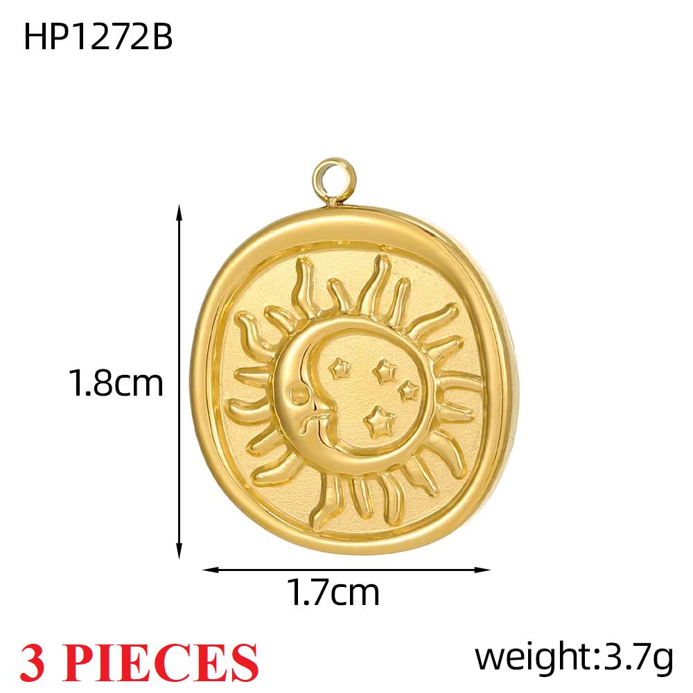 3PCS/LOT CARLIDANA Gold Plated Enamel Charms, Sun Star Boots Halloween Pendants, Stainless Steel DIY Jewelry With Clasp