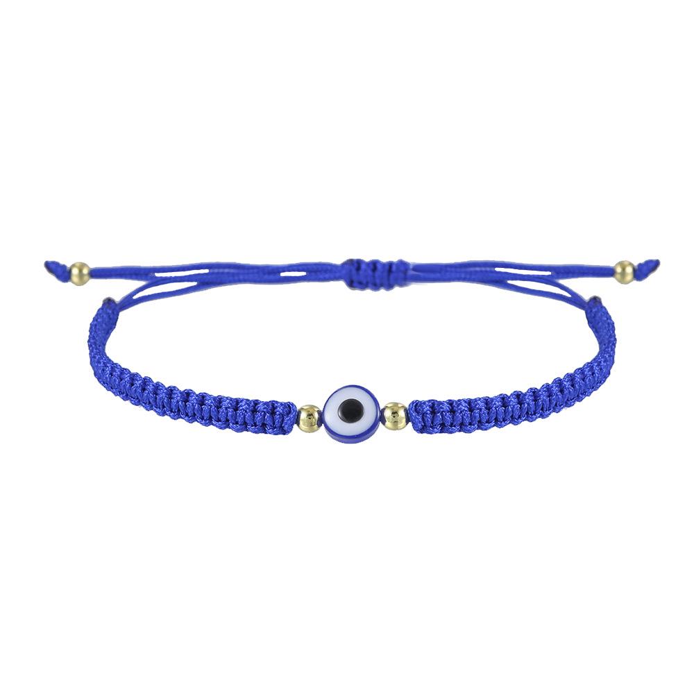 

Blue Evil Eye & Palm Woven Friendship Bracelet - Adjustable Red Rope